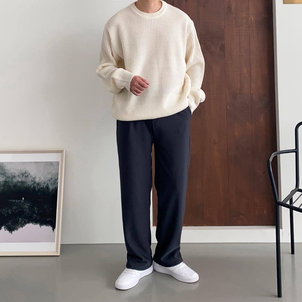 남자세미와이드팬츠 남자통바지 남성밍크바지 이미지 2
