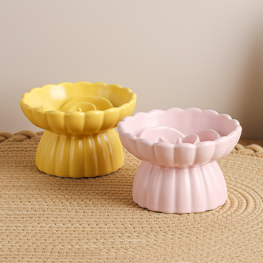 강아지 슬로우 식기 고양이 밥그릇 급체 방지 식탁 도자기