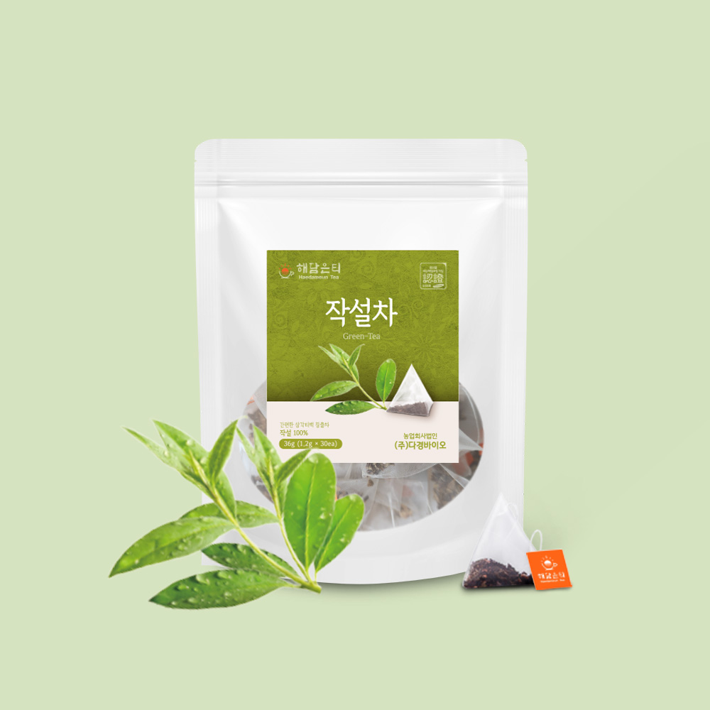 해담은티 국내산 작설차 녹차 생분해티백 1g x 30개입 - 상품 이미지