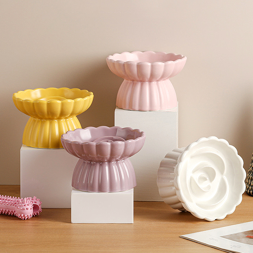 강아지 슬로우 식기 고양이 밥그릇 급체 방지 식탁 도자기