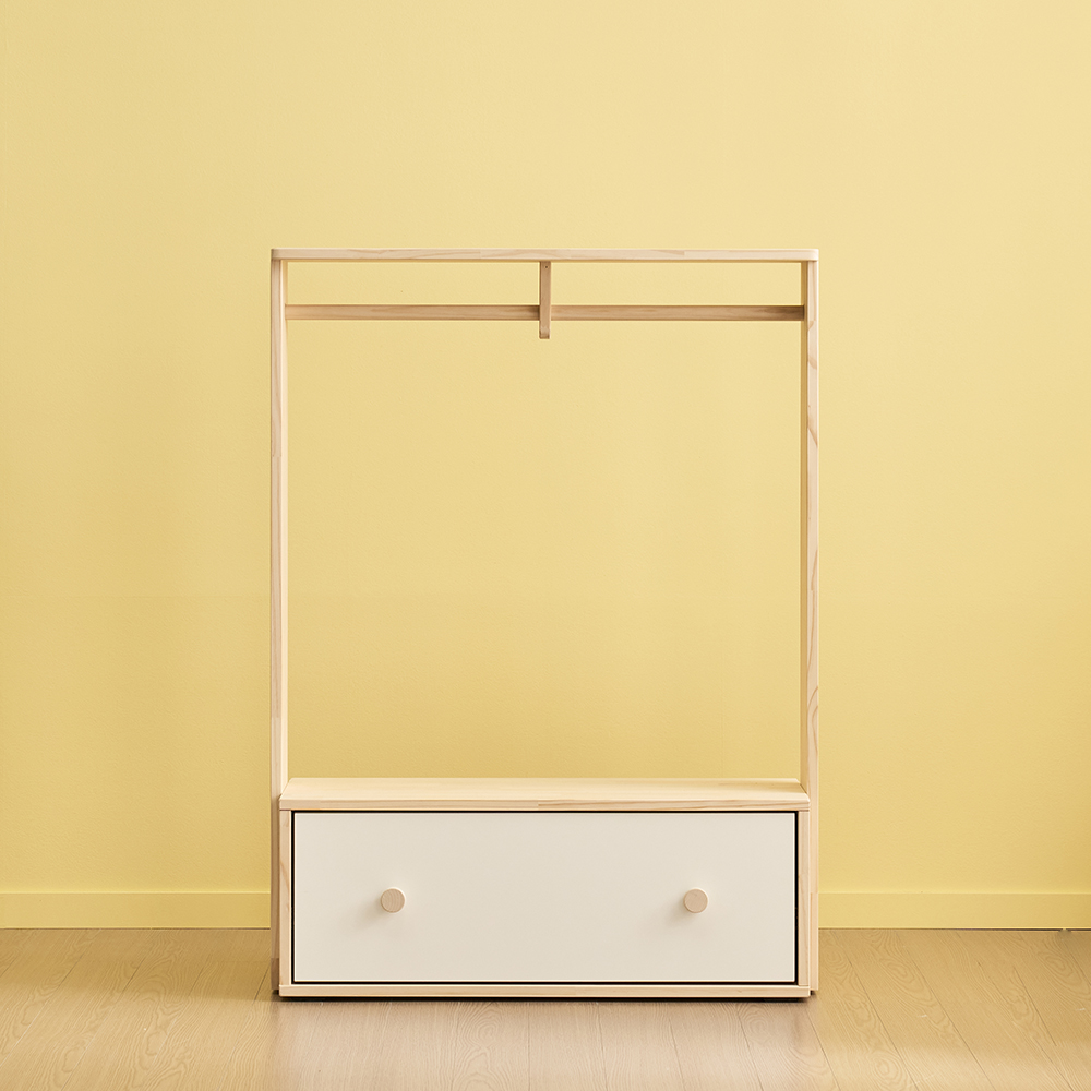 어거스트 600 아기행거 아기옷행거 옷걸이 주니어 유아행거 키즈 서랍형 원목