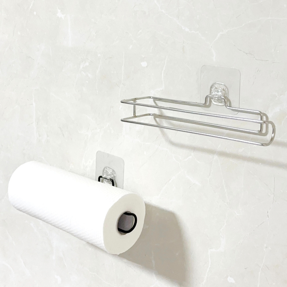 올지 무타공 키친타올걸이 키친타월 꽂이 홀더 거치대 주방 싱크대 접착식 스텐