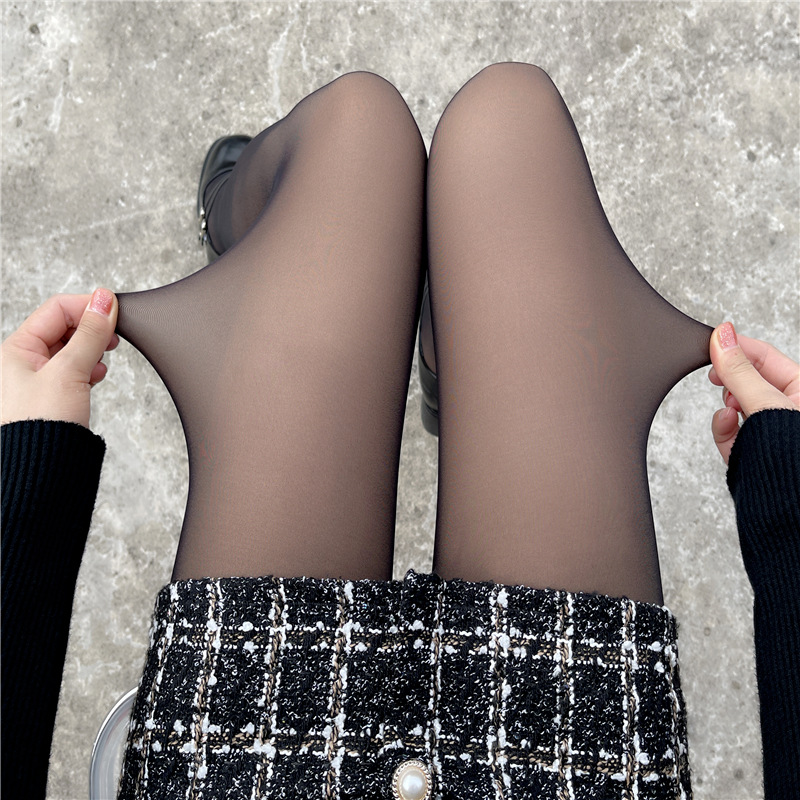 [1+1] 착시스타킹 시스루 살색 기모 검스 페이크 스타킹 골프 제품 이미지