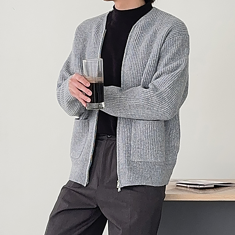 남자 오버핏 투웨이 집업 가디건 남자가디건
