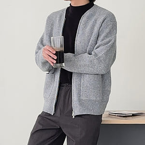 남자 오버핏 투웨이 집업 가디건 남자가디건 착용 후기 | 사이즈/핏 총정리 - 상품 이미지 1