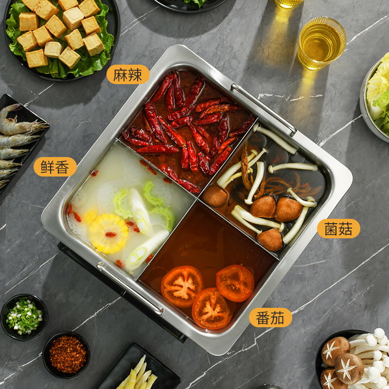 오뎅냄비 스텐 멀티팟 어묵탕 캠핑 4칸 꼬치오뎅 술집 꼬치어묵 오뎅탕 상업용 노점 - 상세 이미지 3