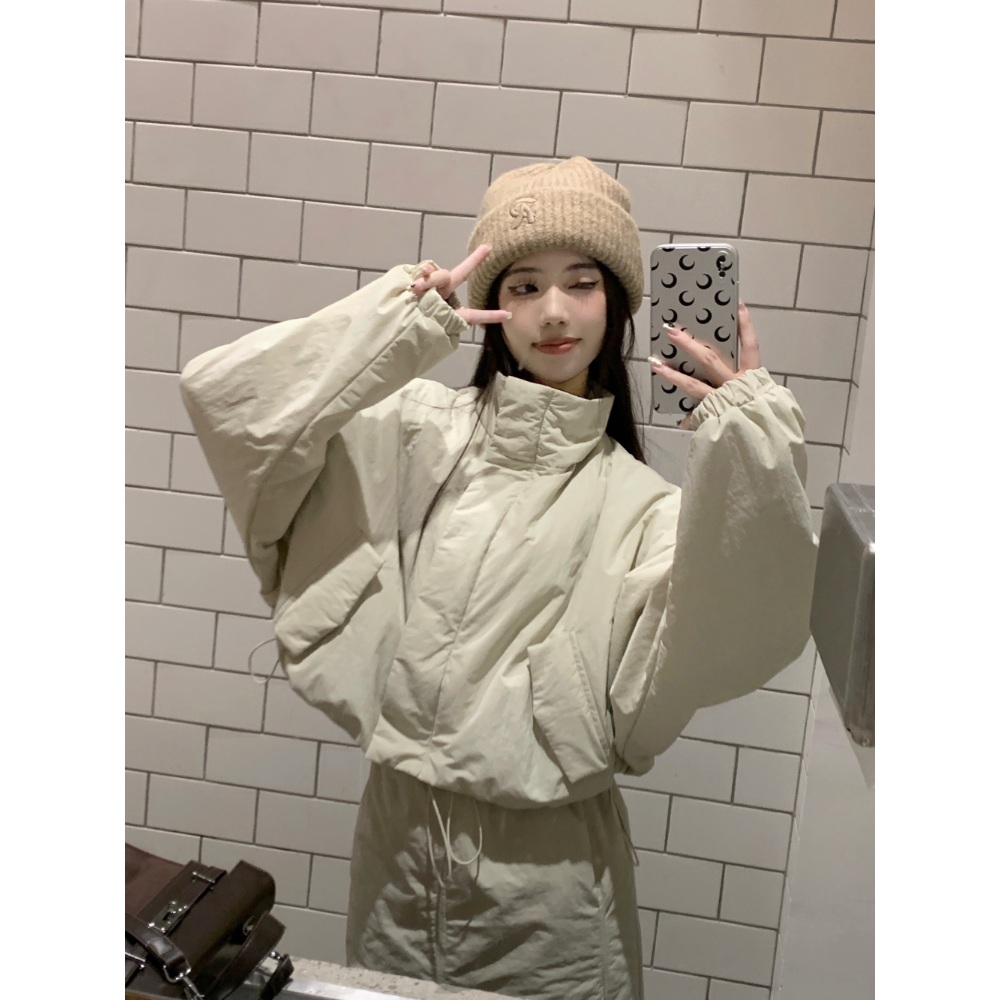 스탠드카라 퀼팅 숏패딩 롱스커트 코디 셋업 세트 귀여운 가을 겨울 코디 힙한 데일리 2컬러 - 상세 이미지 3