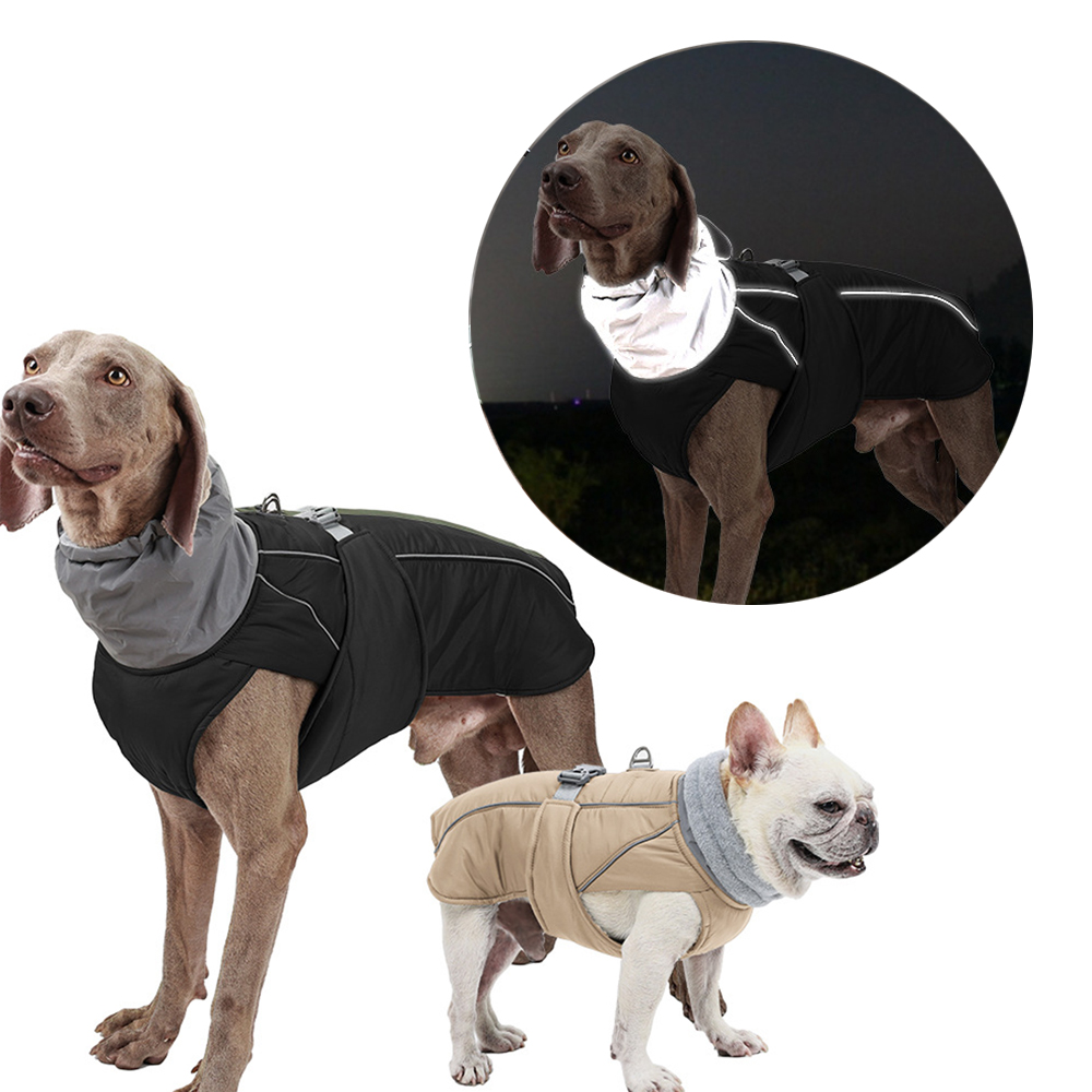 PD10063 S 대형견 강아지 패딩조끼 경량 하네스 기모 겨울옷 소형견 중형견 진돗개 외출 산책 빅사이즈 방수 아우터 가슴 둘레 조절