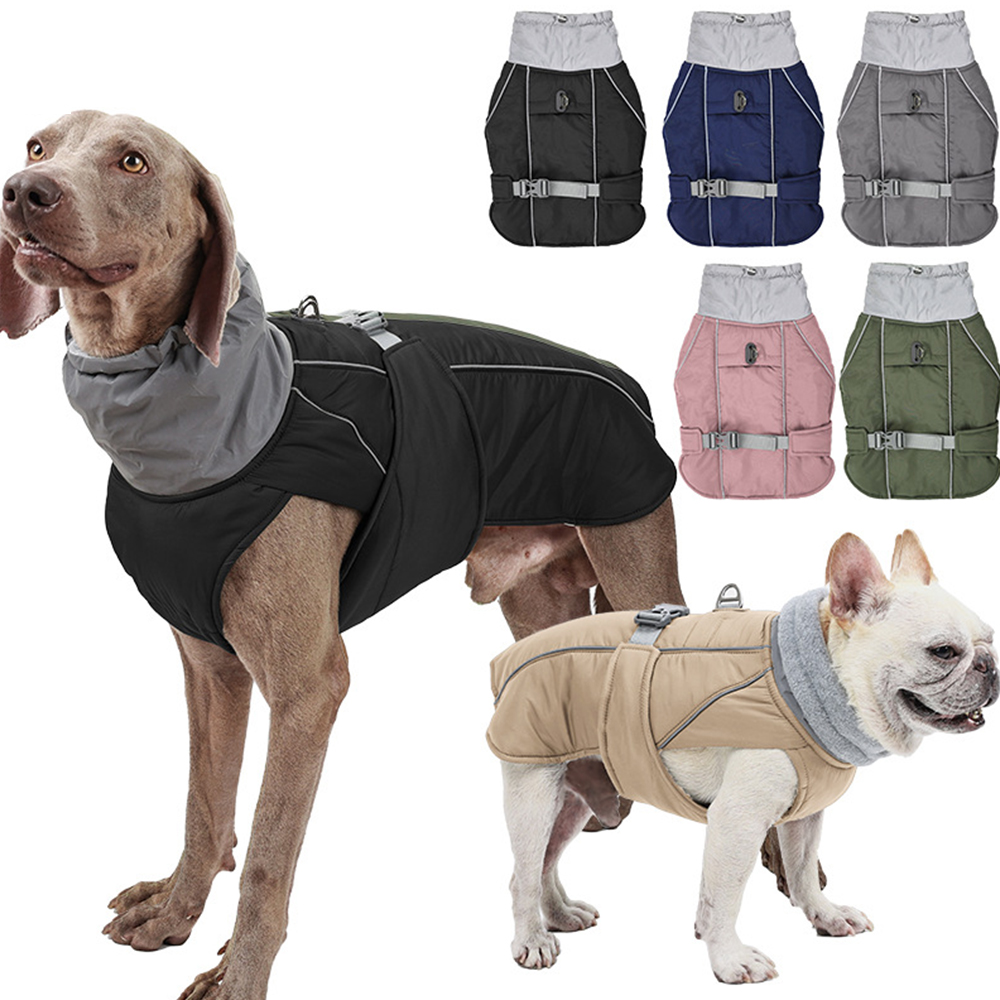 S 중형견 대형견 강아지 겨울 대형 옷 방한 패딩 조끼 외출 산책 올인원 하네스 진돗개
