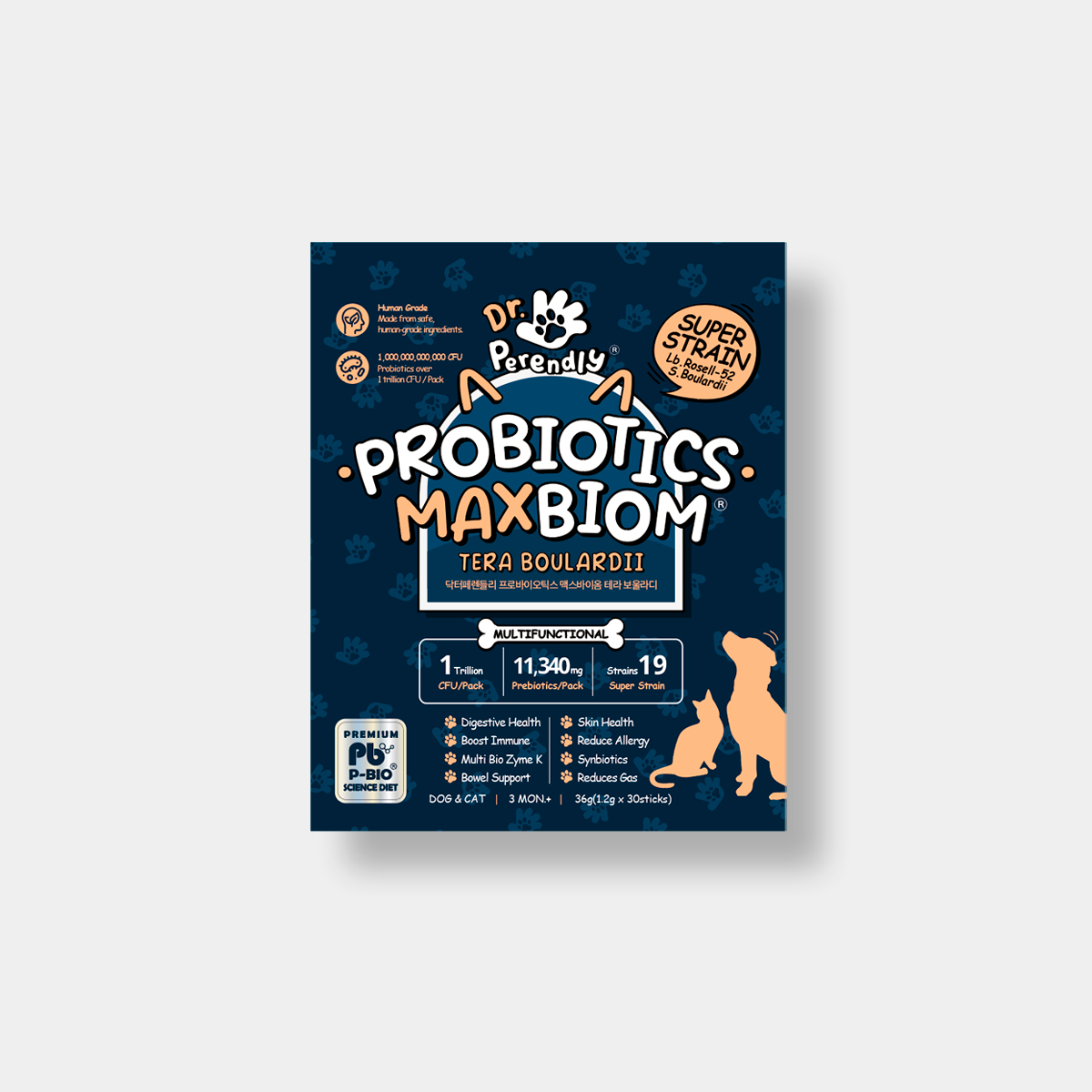 닥터페렌들리 맥스바이옴 강아지 고양이 유산균 장건강 설사 변비 면역력 30포, 5개