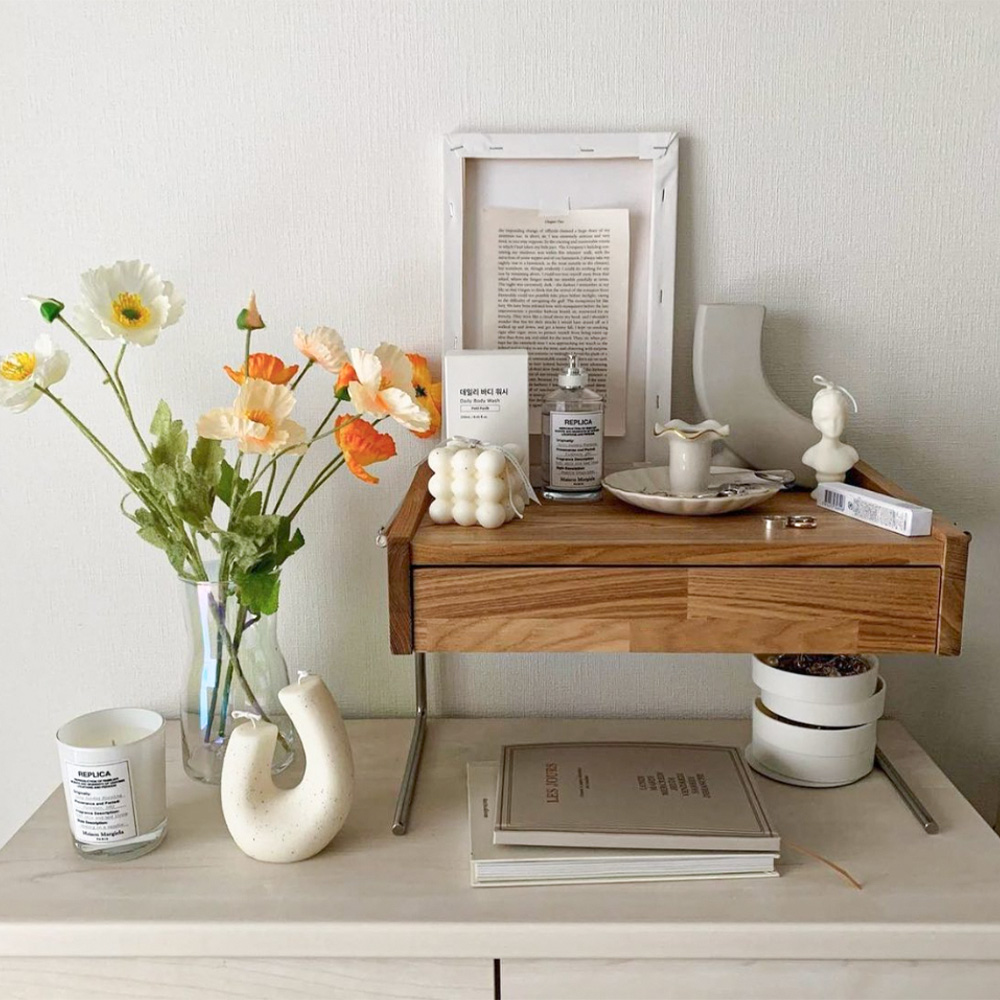 바미르 애쉬 원목 미니 화장대