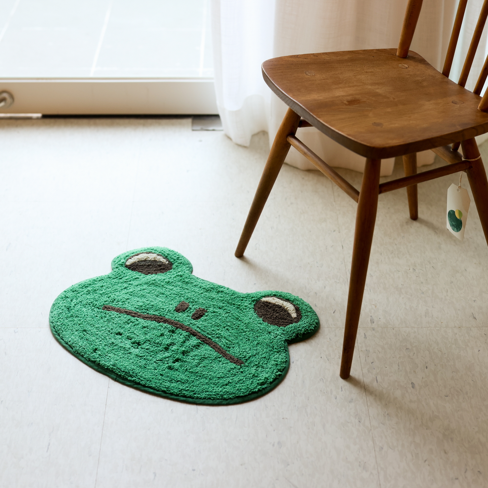 그린 개구리 캐릭터 순면 귀여운 욕실 발매트