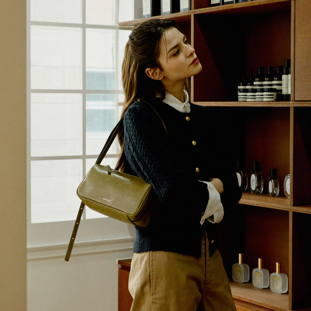 몽삭 클레어 숄더&크로스백 미디움 올리브 AP15-2315-OL