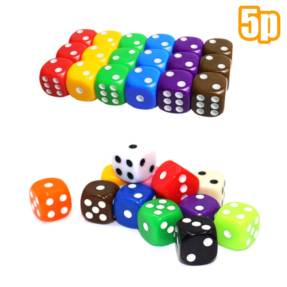 다양한색상유치원교구덧셈주사위 미니 플라스틱어린이집교구수학주사위 5p 1.5cm - 상품 이미지