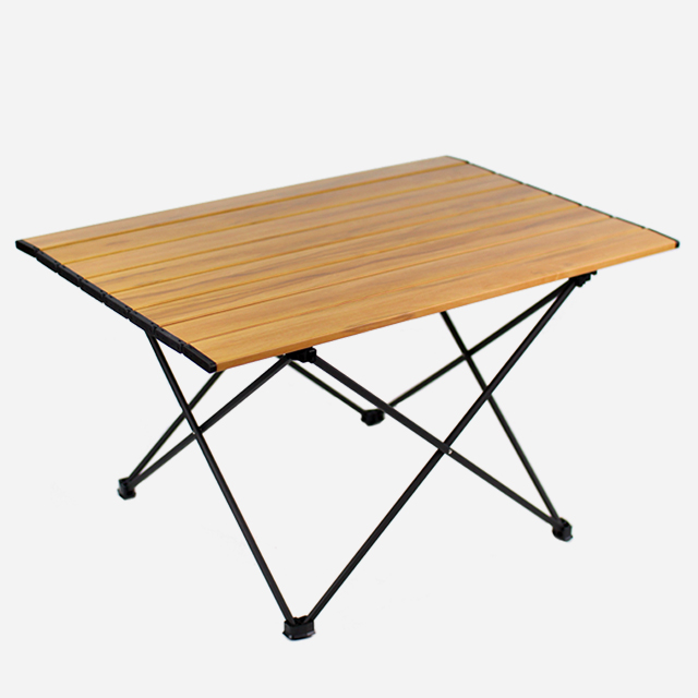 KOOLMAN 쿨맨 캠핑테이블 알루미늄 경량 접이식 수납가방세트 XL, 우드