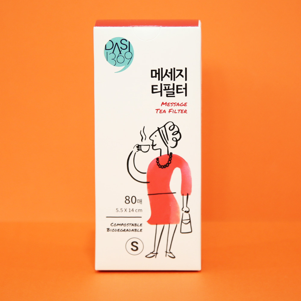 메세지 티필터 소형 80매입 일인용 차거름망 티인퓨저 차망 공티백 - 상품 이미지