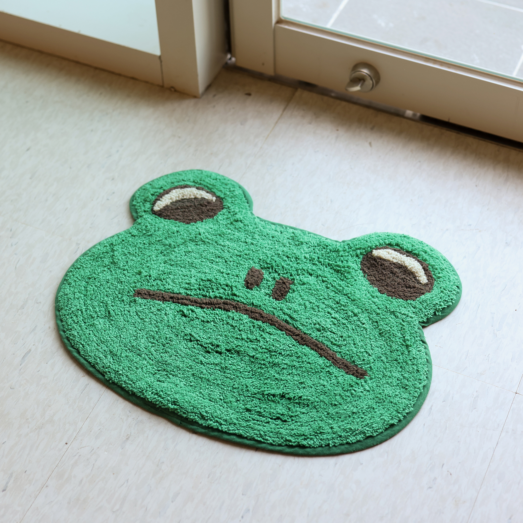 그린 개구리 캐릭터 순면 귀여운 욕실 발매트