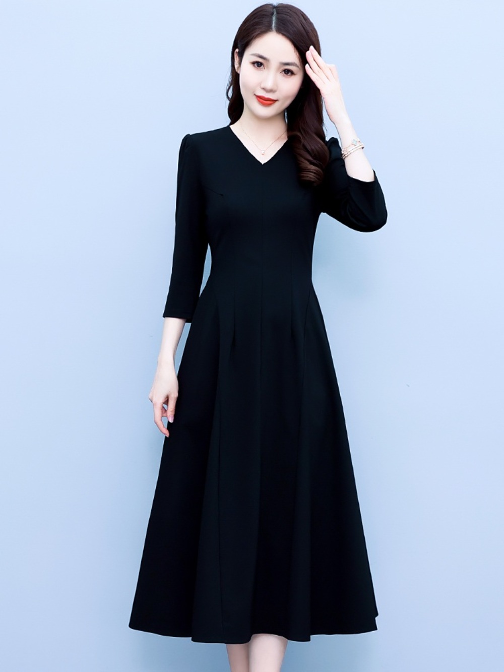 세 번째 결혼 강세란 오세영 원피스 옷 블랙 카라 54회 패션 이미지 2