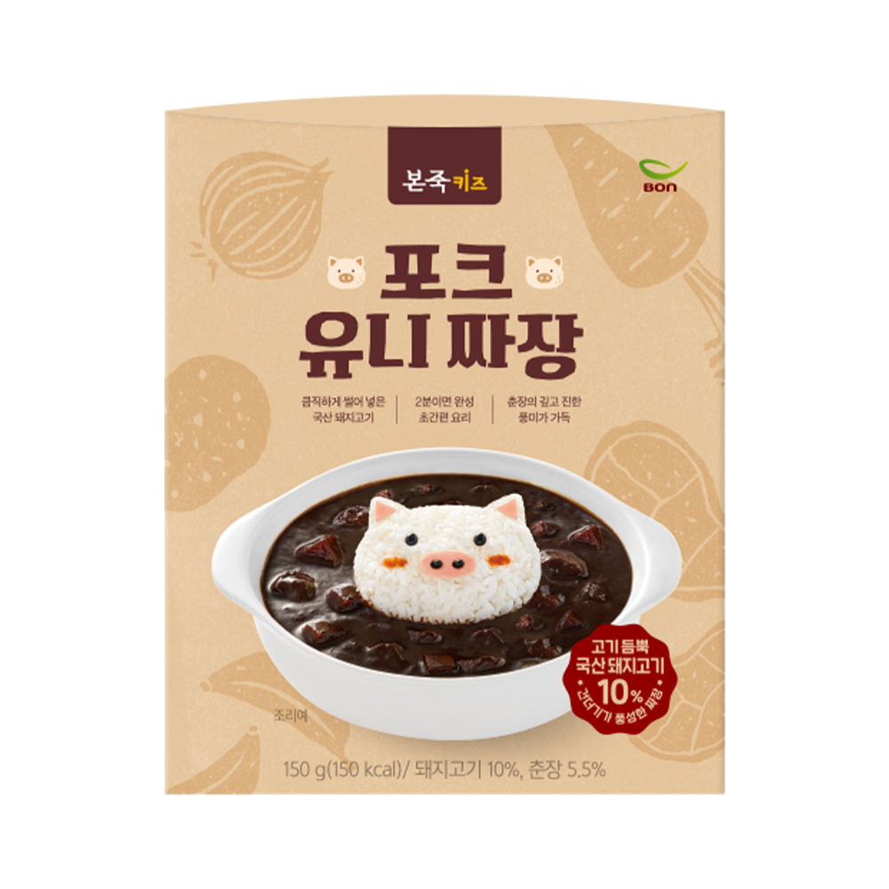 [베이비본죽] 포크 유니 키즈짜장 (150gx4개) 덮밥소스 어린이짜장 밥태기