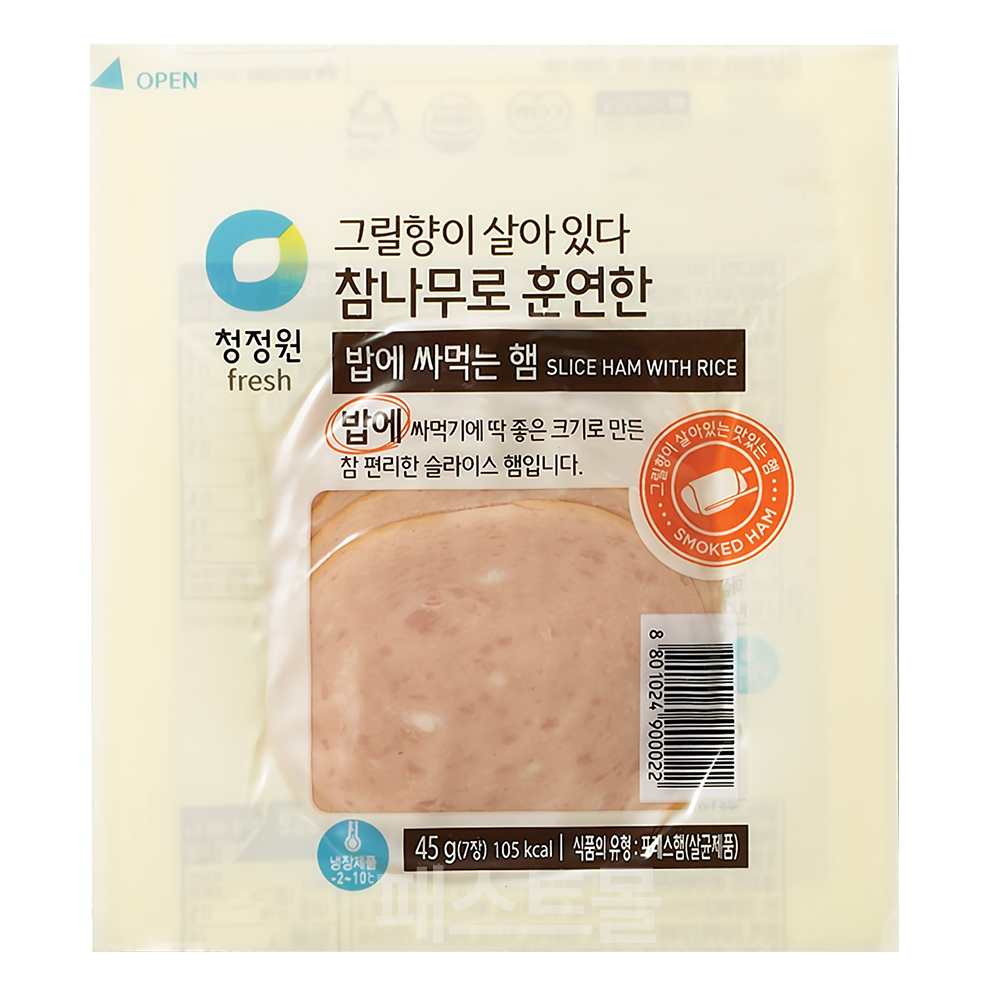 청정원 참나무로 훈연한 밥에싸먹는햄 45g, 1개 : 패스트몰 스토어