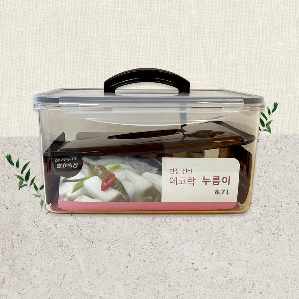한진 국산 신선에코락 누름이 8.7L 김치통 동치미통 짱아찌통 - 메인 이미지