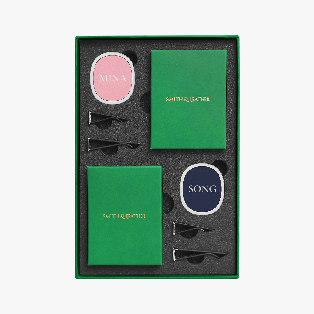 스미스앤레더 가죽 송풍구 차량용방향제 2종 SET 선물포장