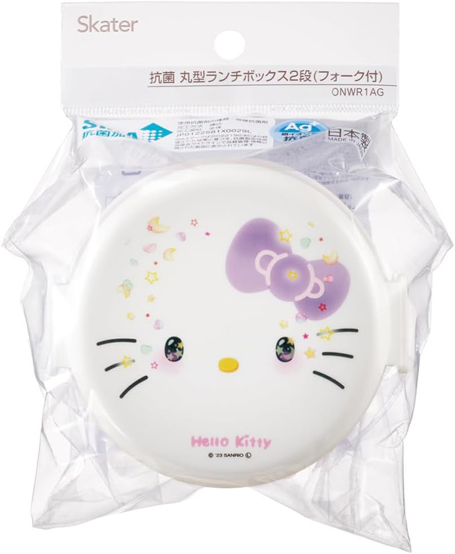 스케이터 헬로키티 The Future in Our Eyes 캐릭터 항균 원형2단 포크 도시락 500ml ONWR1AG - 주방·식기 - 하카타몰