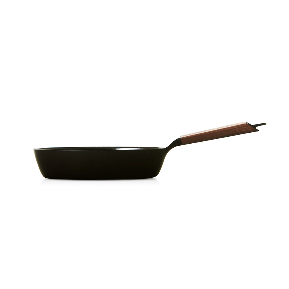 [깊은팬] 버미큘라 주물 법랑 무쇠 프라이팬 28cm, 월넛 - 상세 이미지 3