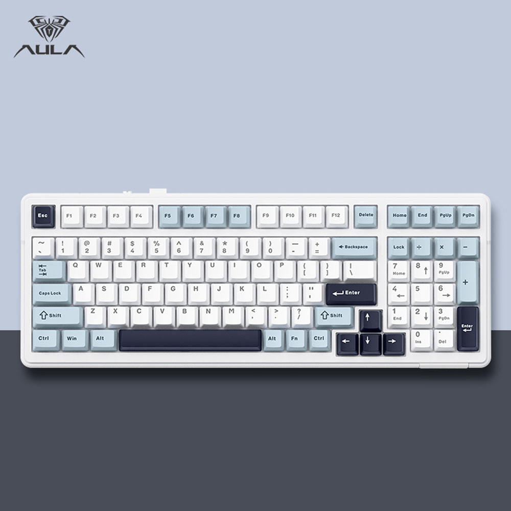 aula 독거미 f99 키보드 핫스왑 무선 게이밍 기계식 키보드 별하늘 구름 PC 고정판 화이트축 - 상세 이미지 4