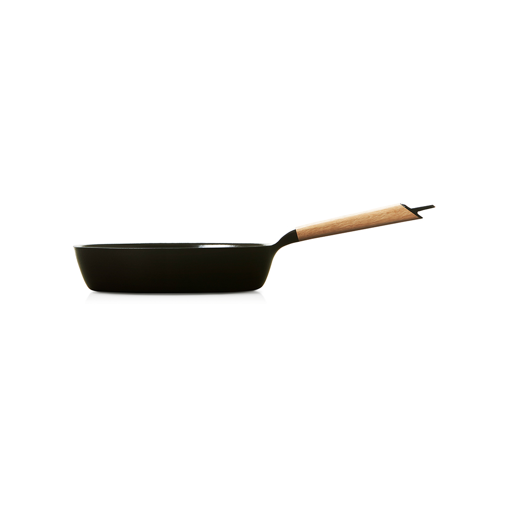 [깊은팬] 버미큘라 주물 법랑 무쇠 프라이팬 26cm, 월넛 - 상세 이미지 3