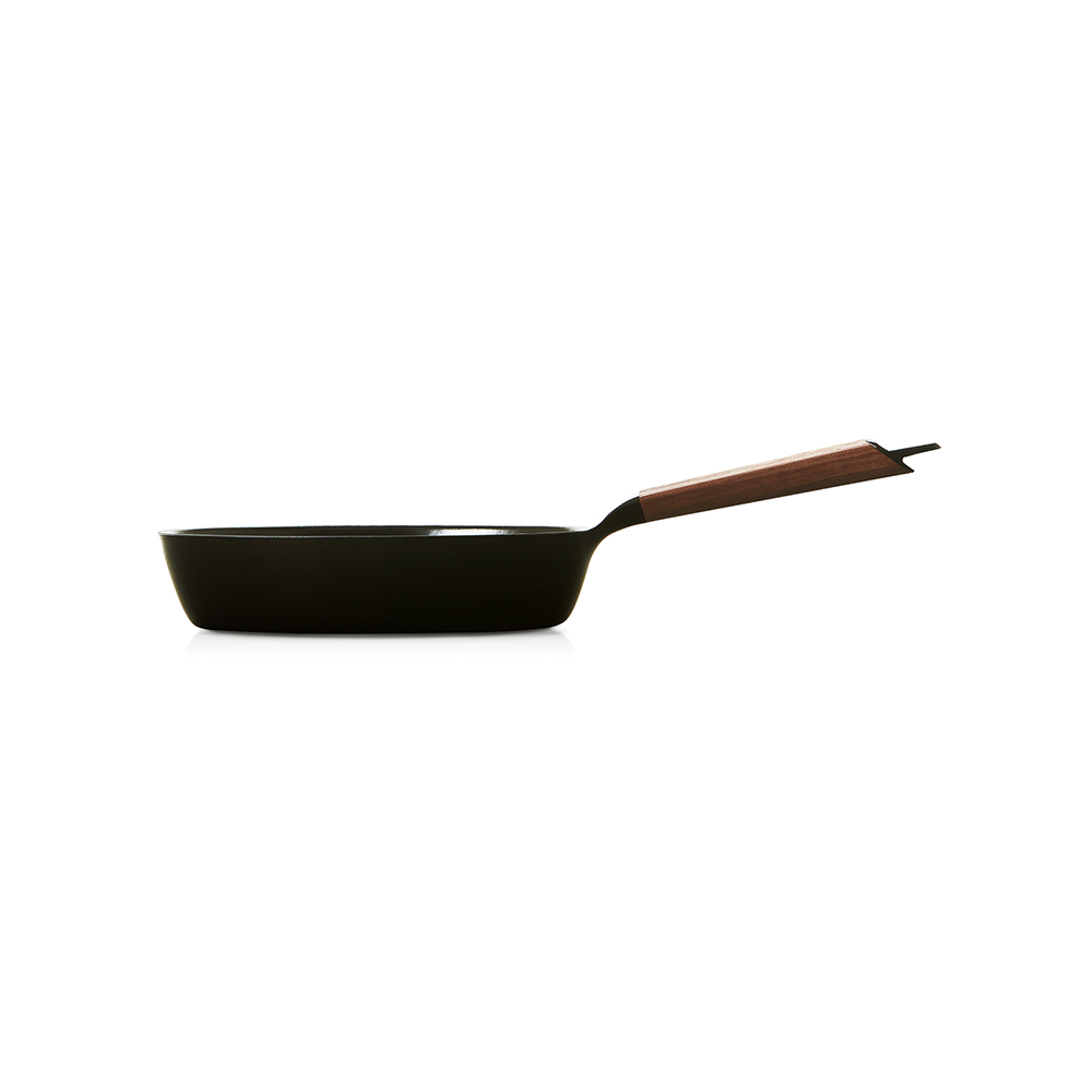 [깊은팬] 버미큘라 주물 법랑 무쇠 프라이팬 26cm, 월넛 - 상세 이미지 4