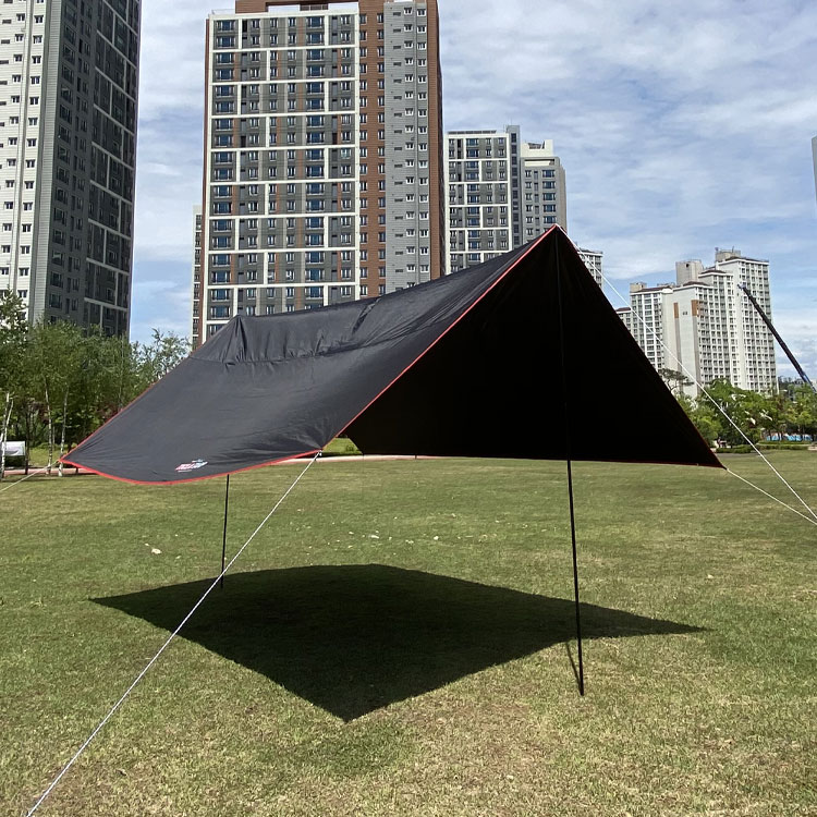 빈슨메시프 티클라 렉타 타프 풀구성 차박 캠핑 타프스크린 그늘막 450x450cm, 레드