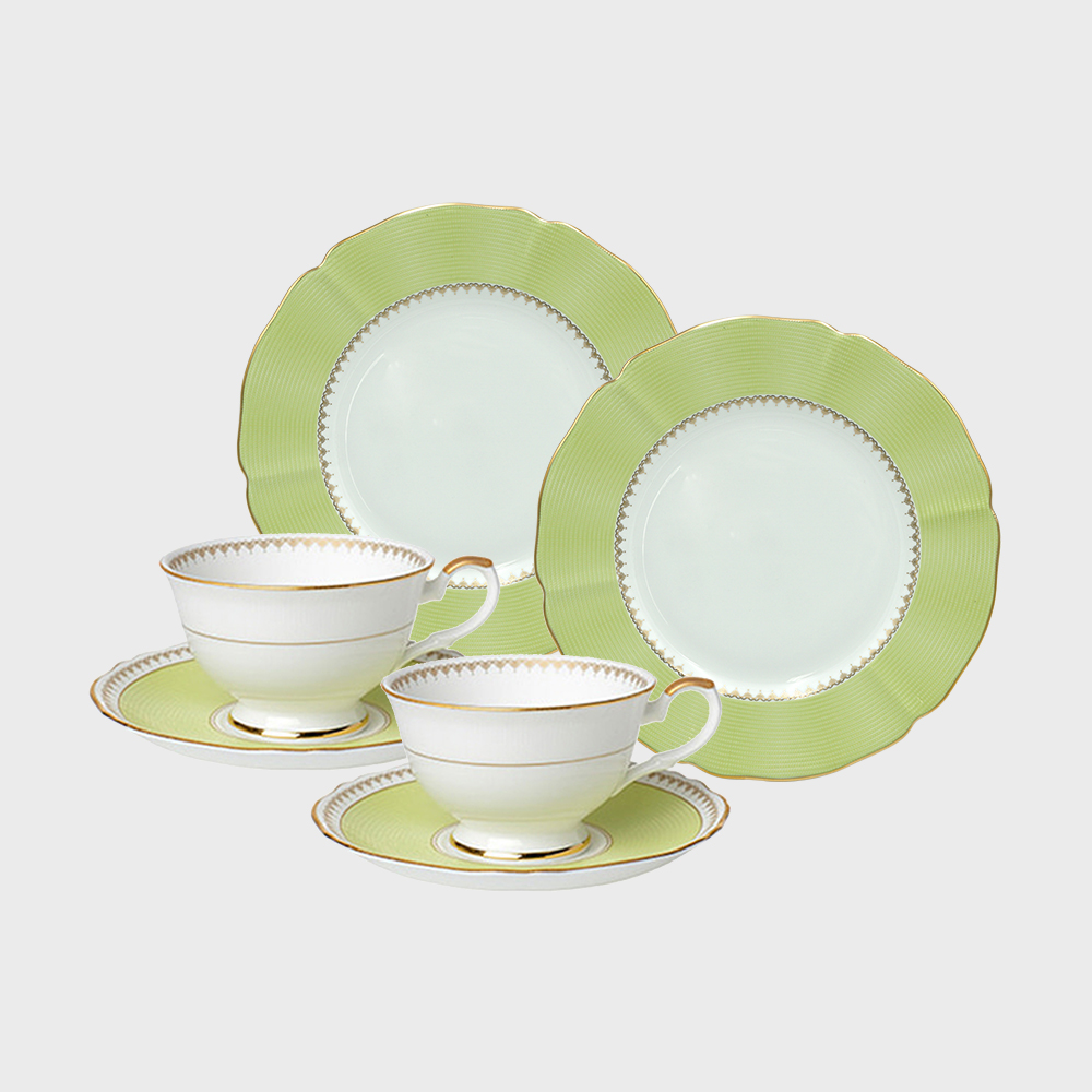 로얄애플그린 티타임세트 (커피잔 세트, 접시) 6p (2인조)