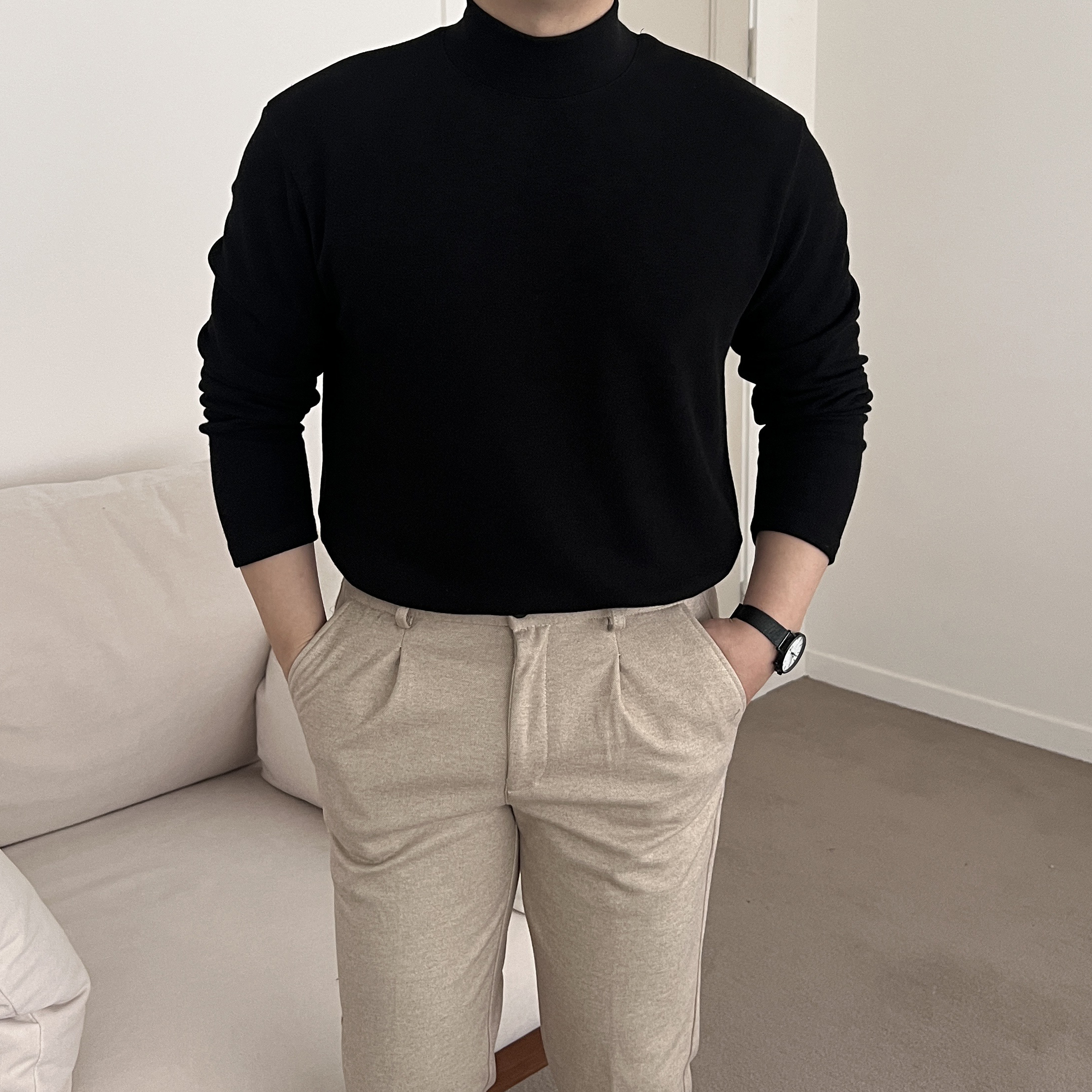 1+1 남자반폴라니트 남자반목폴라 모크넥 이미지 2
