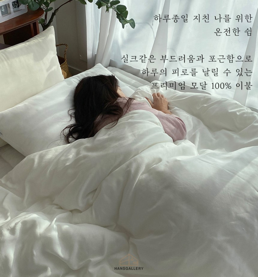 한스갤러리 모리아 모달 100 무봉제 알러지케어 차렵이불 단품 SS 판매처 상세 정보 이미지 3