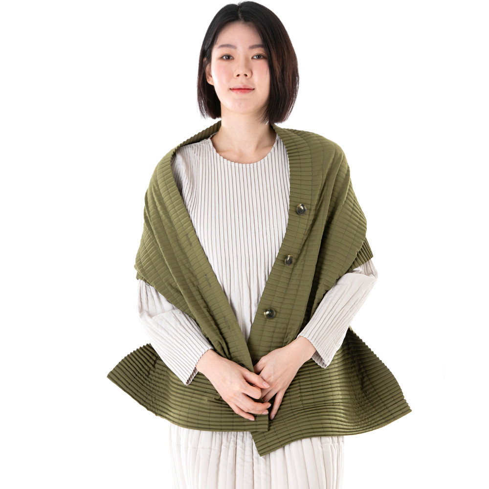 VSF04 패디드 플리츠 플러피 포켓 숄 머플러 선물