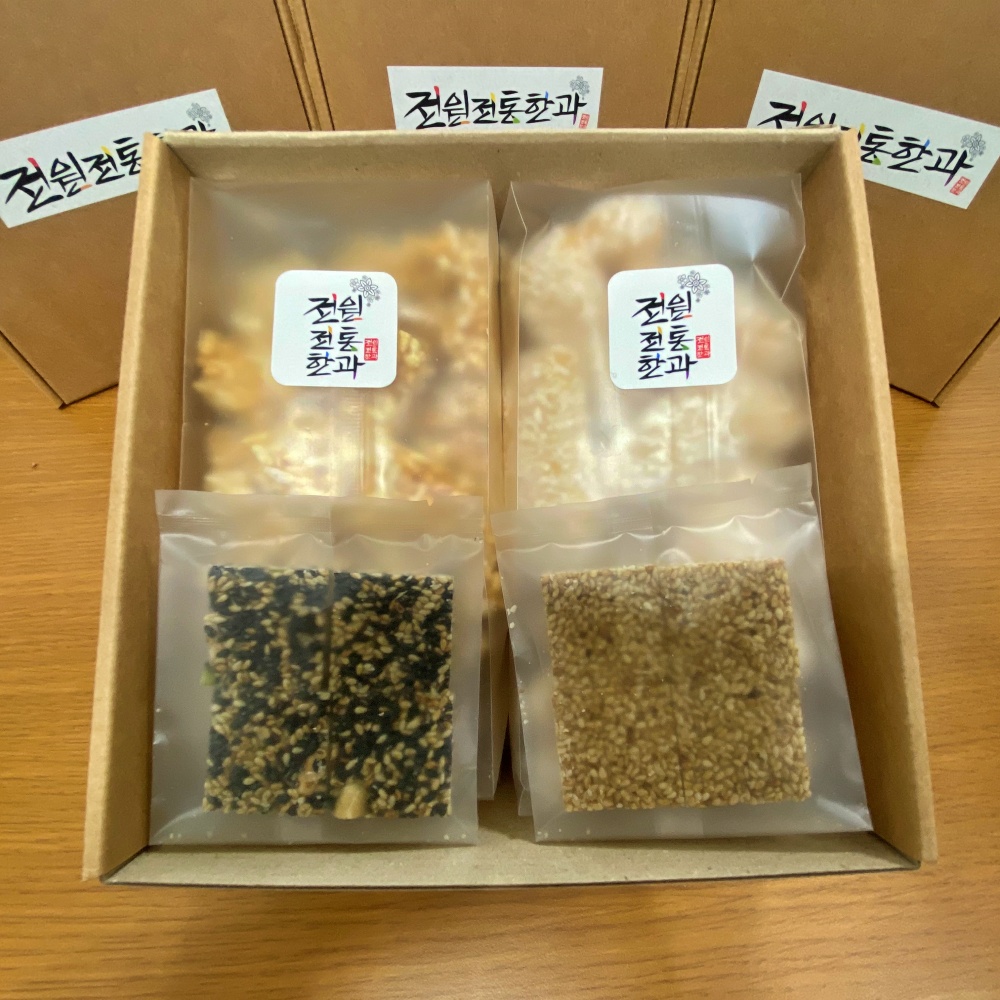 수제 조청 전통 한과 선물세트 손가락 유과 쌀강정 참깨 흑임자 혼합 땅콩 호박씨 - 상세 이미지 3