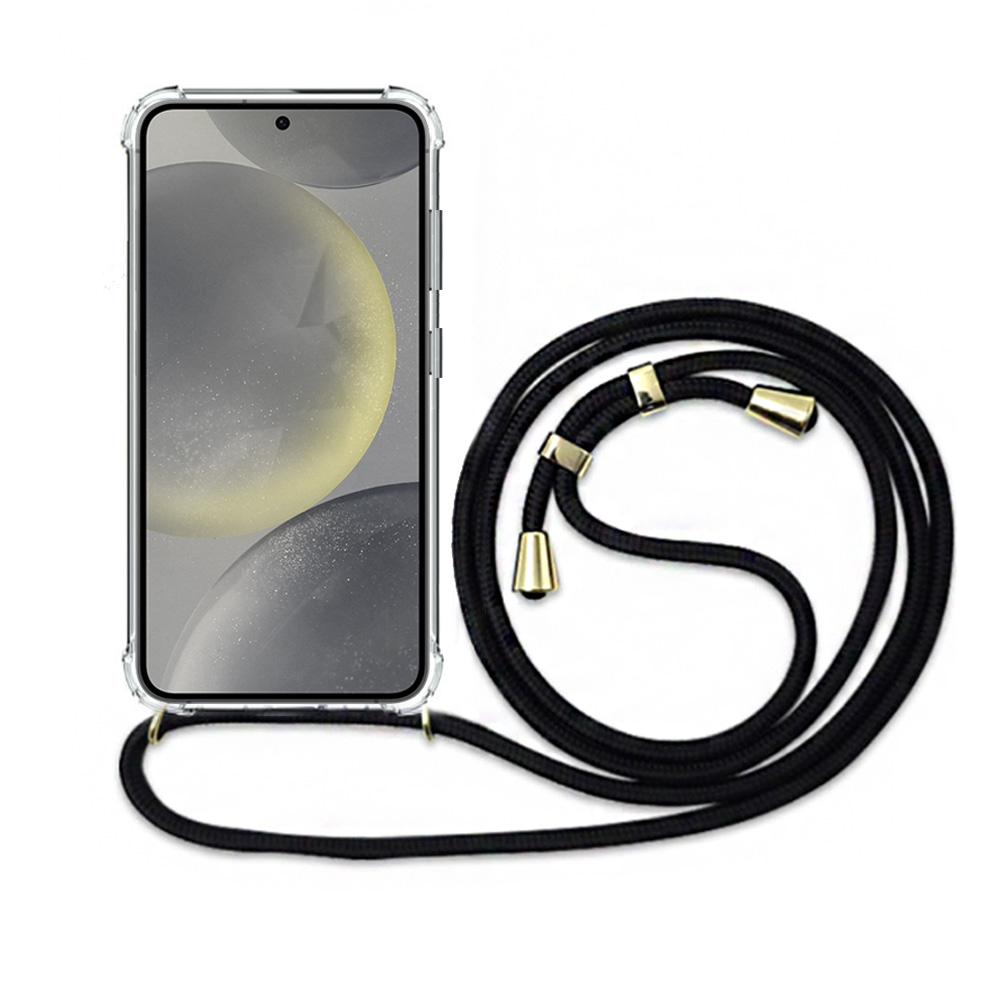 에어 범퍼 스트랩 목걸이 케이스 투명, 갤럭시S24 플러스