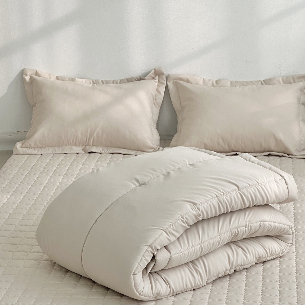 아르떼베딩 바닥에까는 미끄럼방지 누빔 요매트(요커버+솜매트) 프렌치 베이지 싱글 5cm