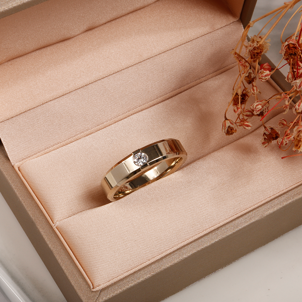 다이아 커플링 1부 랩 미네 남자 여자 반지 결혼 기념일 생일 선물 14K 18K - 상세 이미지 4