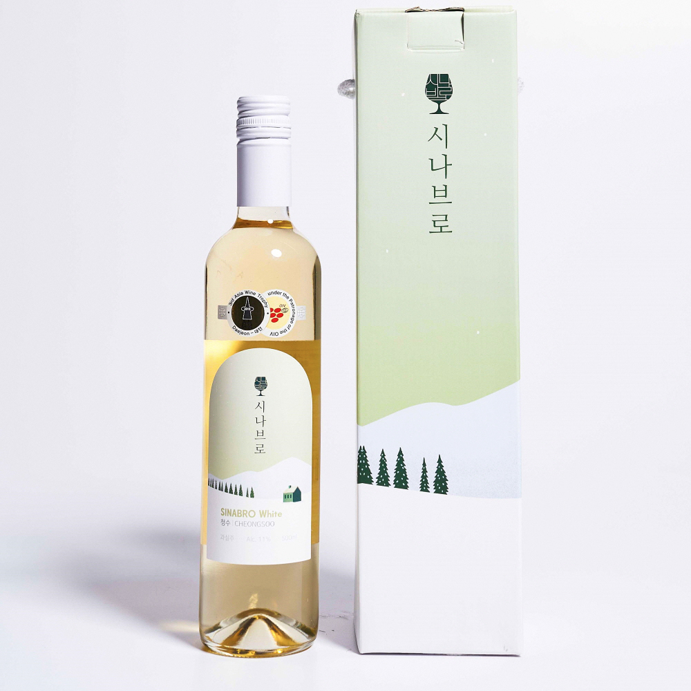 시나브로 와인 청수 화이트 11도 500ml 스위트 과실주 (케이스 포함) - 메인 이미지