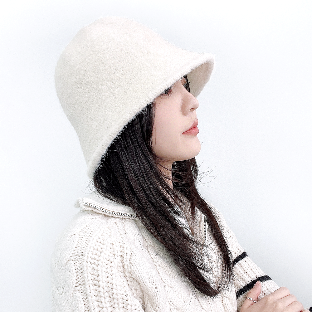 캔디드 믹스 알파카 여성 버킷햇 가을 겨울 니트 벙거지모자