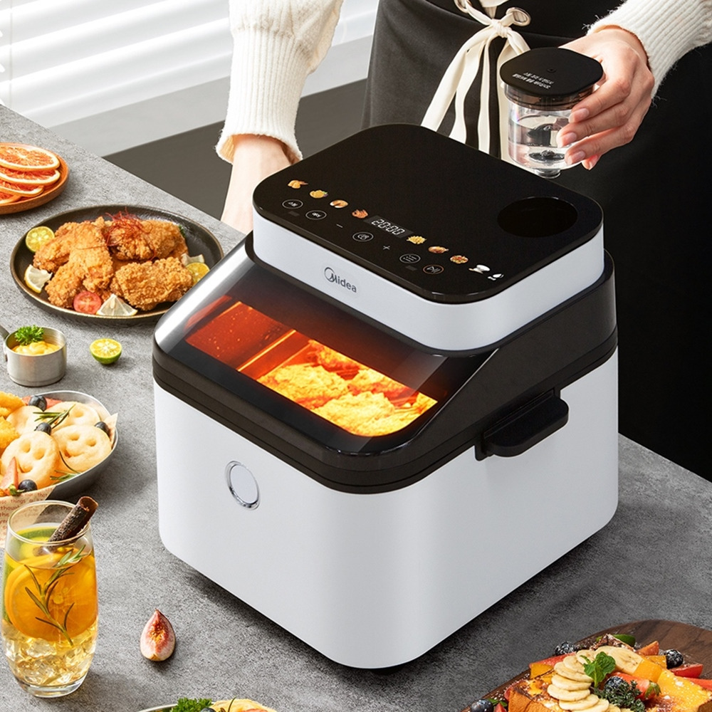 스팀 에어프라이어 디지털화면 에어프라이기 오븐 형 유리 에어후라이기 트레이더스 까르페