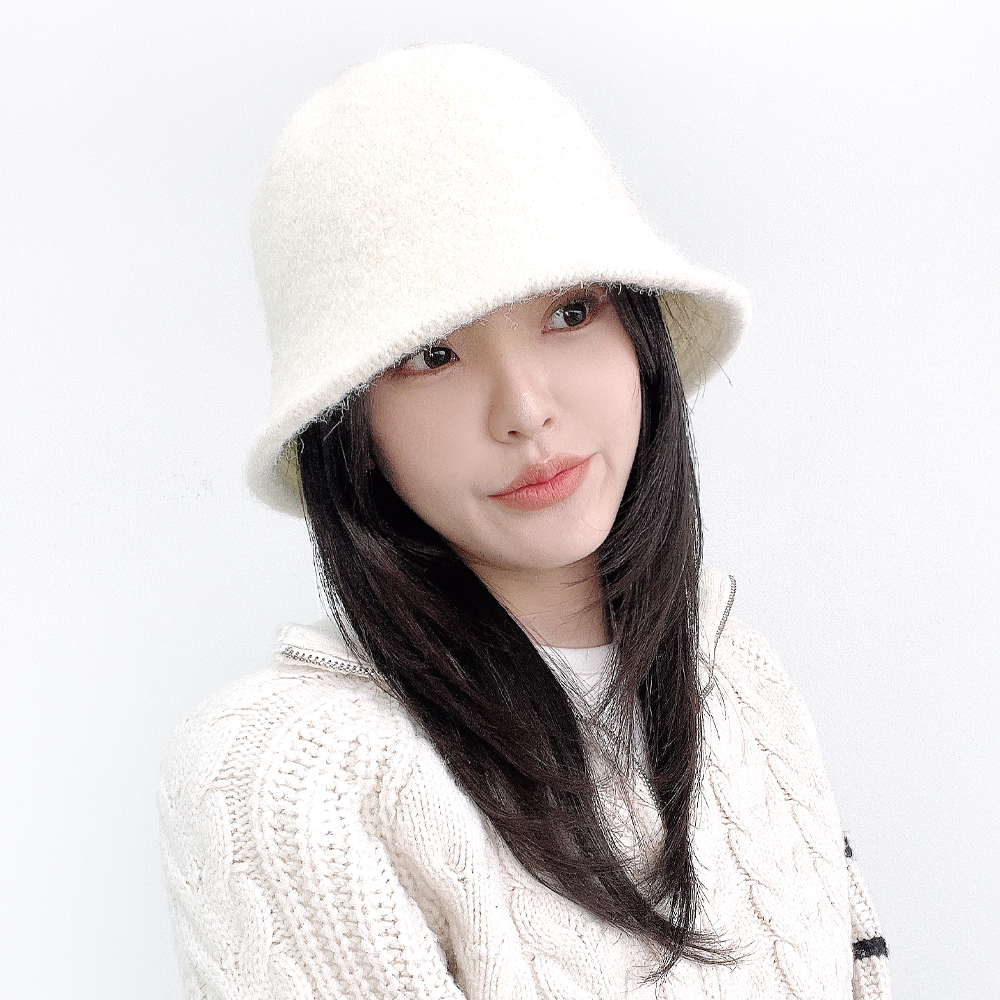 캔디드 믹스 알파카 여성 버킷햇 가을 겨울 니트 벙거지모자 - 상세 이미지 2