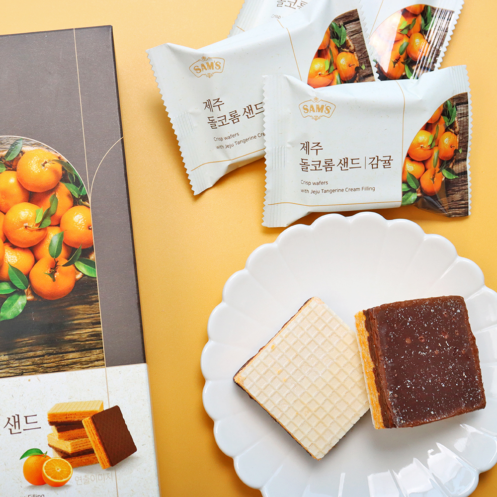 1+1 제주 돌코롬샌드 우도땅콩 감귤 녹차 7개입 프리미엄 쿠키 웨하스 제주여행선물 기념품 - 상세 이미지 4