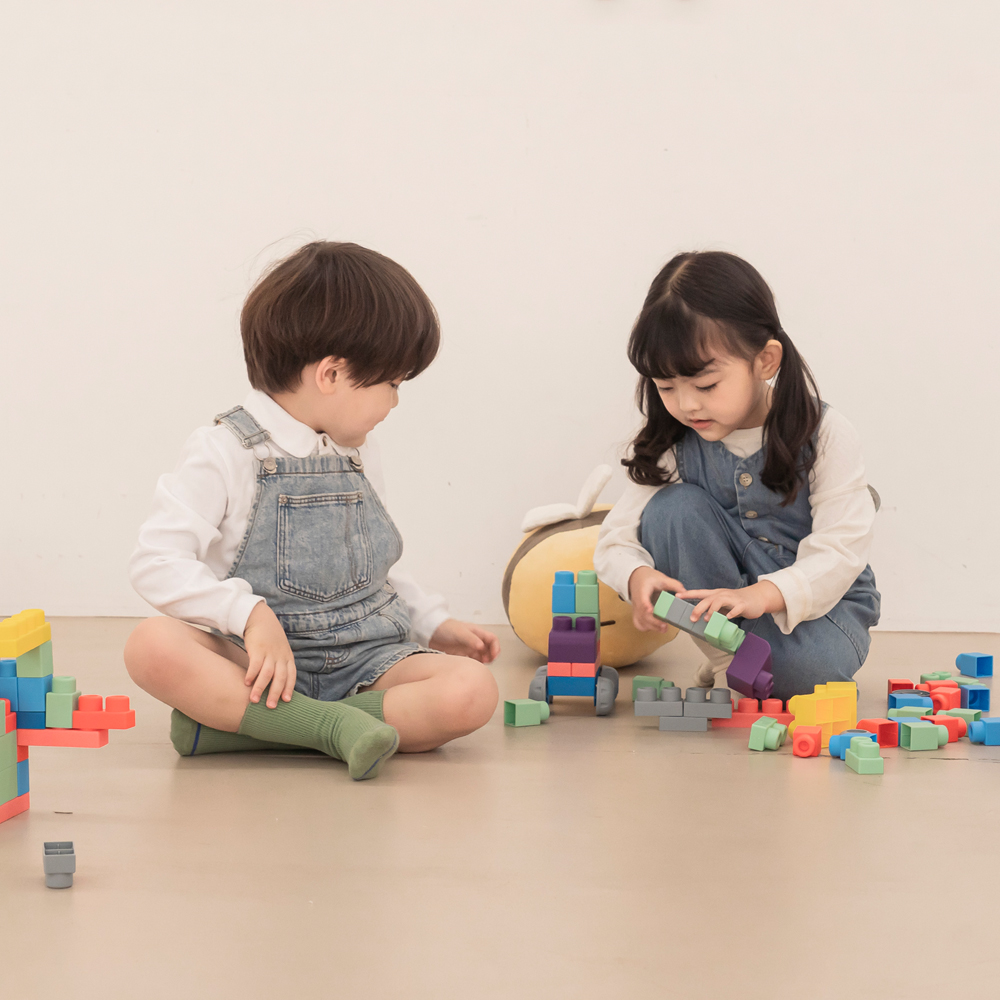 아가드 말랑말랑 안전한 소프트 블럭 80pcs 블록 놀이 장난감 - 상세 이미지 3