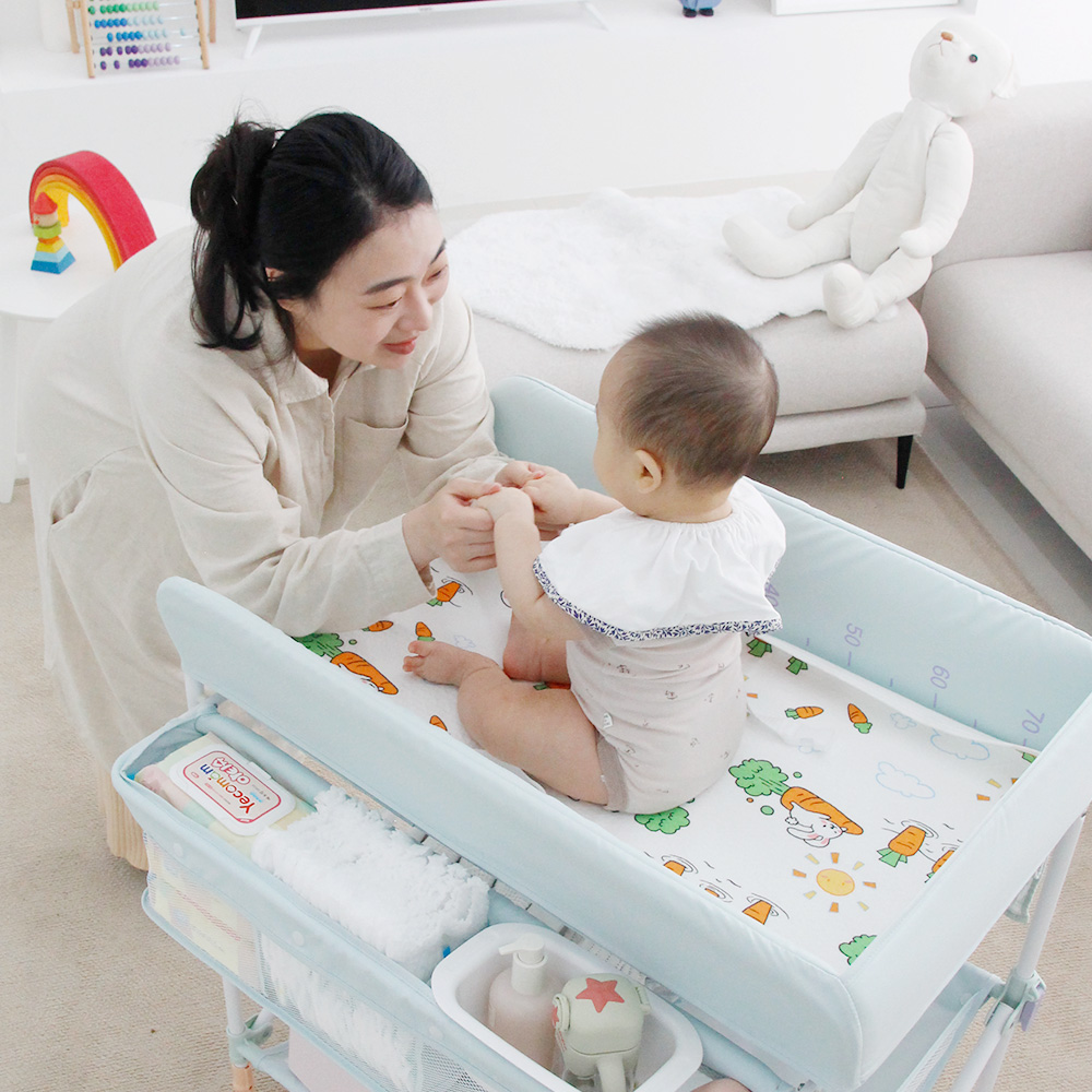 예꼬맘 트롤리 아기 기저귀 갈이대 교환대 스탠딩 완제품 노설치 원터치 출산 준비물 용품 - 상세 이미지 4