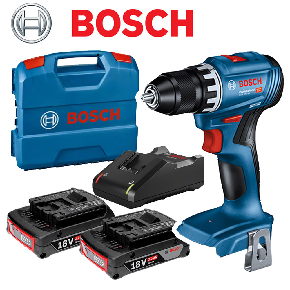 보쉬 충전 드릴 세트 GSR18V-45 2.0Ah 배터리 2개