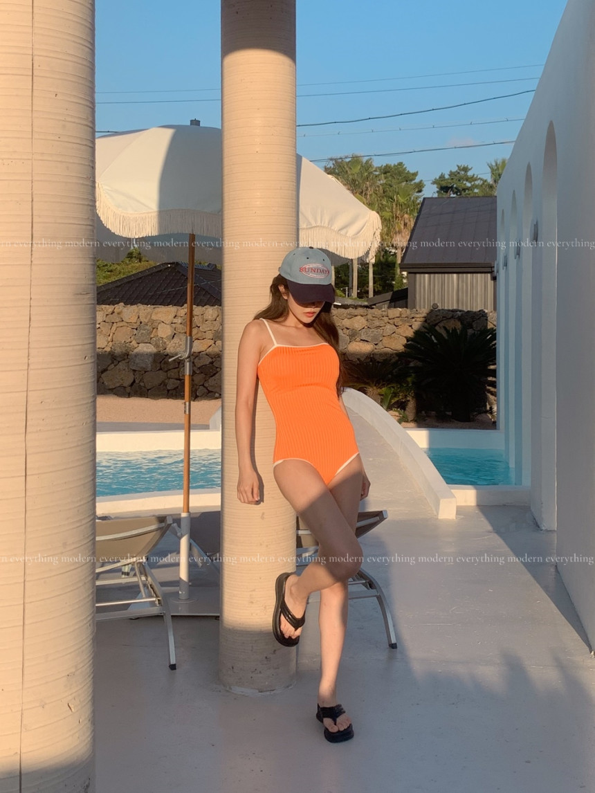 🍊[파우치증정/날씬보장] M-3XL 빅사이즈 배색 모노키니 호캉스 호텔 바캉스 휴양지 유교걸 수영복 상세 이미지 19