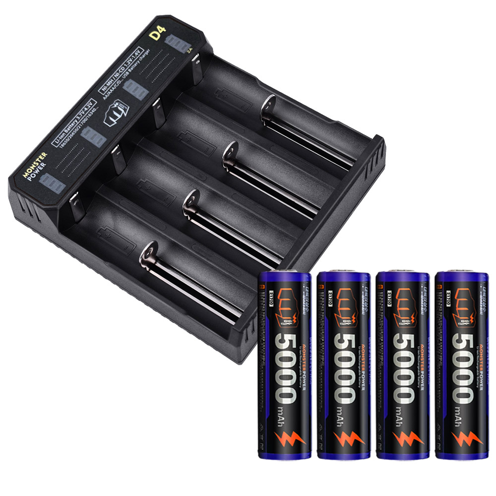 몬스터파워 21700 배터리 4개 4구충전기 세트 C타입 5000mAh 이미지 6